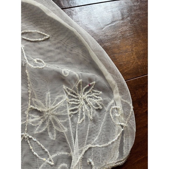 Vintge Y2K New Kenneth Cole Sheer Beaded Tie Front Cardigan Shawl One Size - Picture 3 of 7